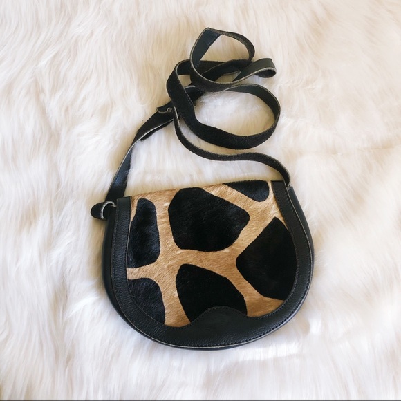Vintage Handbags - Sold❤️Giraffe Cow Print Crossbody Purse